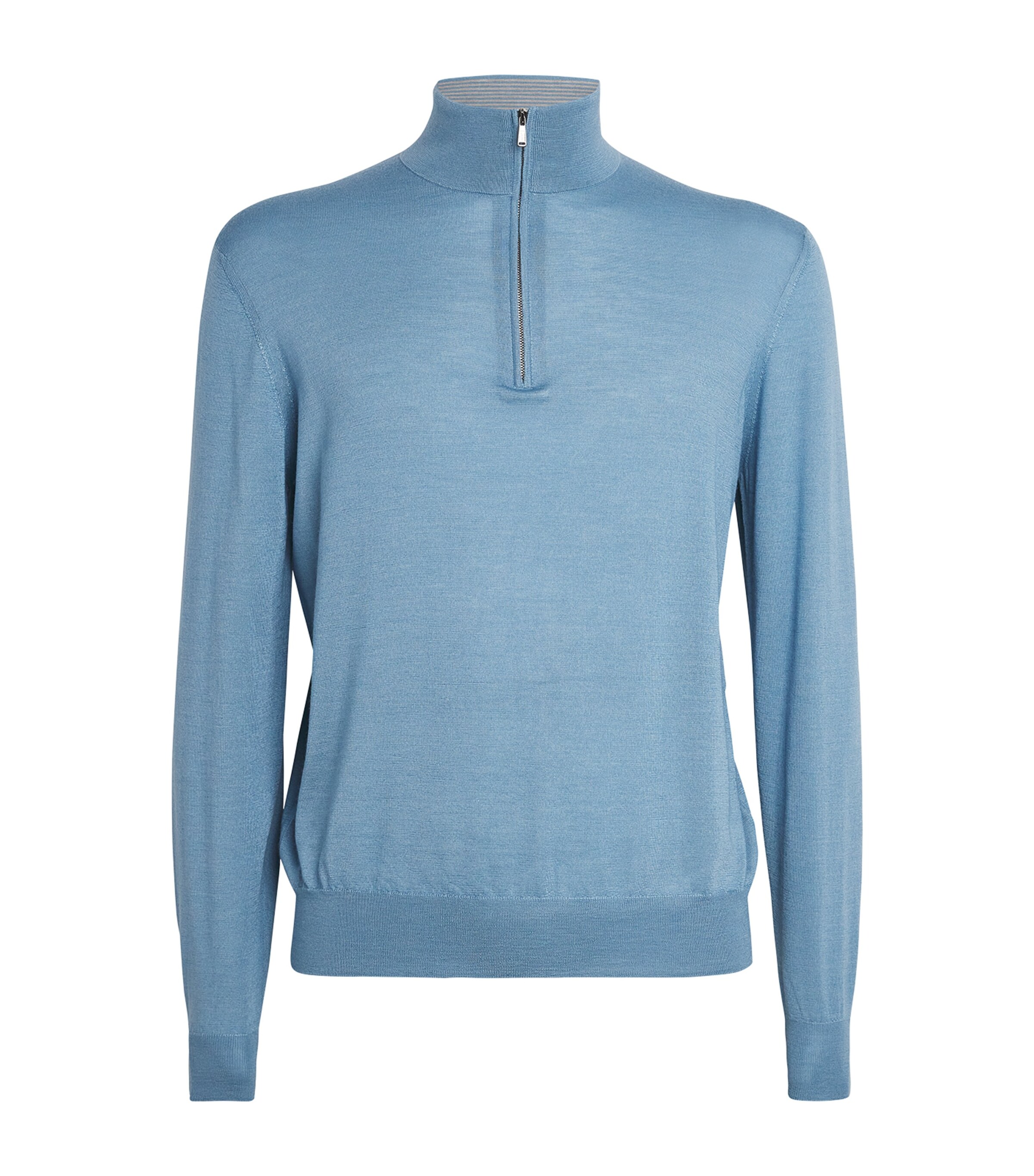 Fioroni Cashmere Mens Cashmere-Silk Quarter-Zip Sweater Orizzonte Image 1
