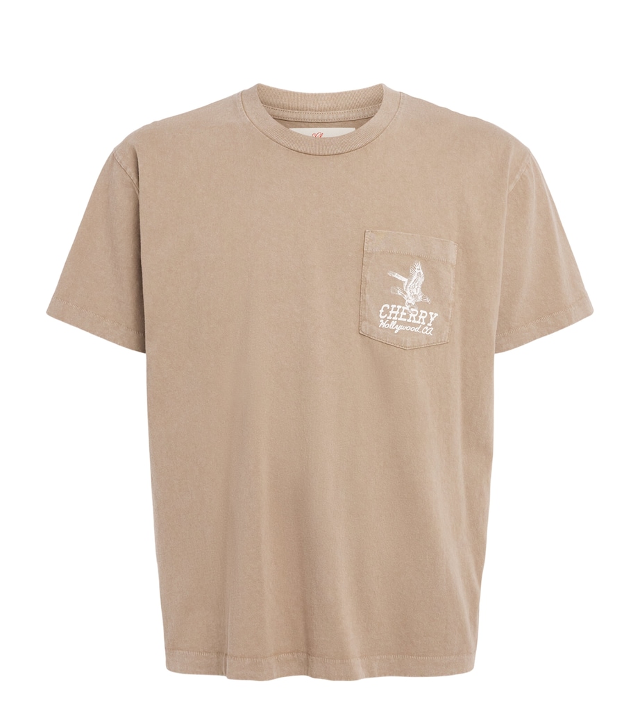 Cotton Hollywood Print T-Shirt TAN Image 1