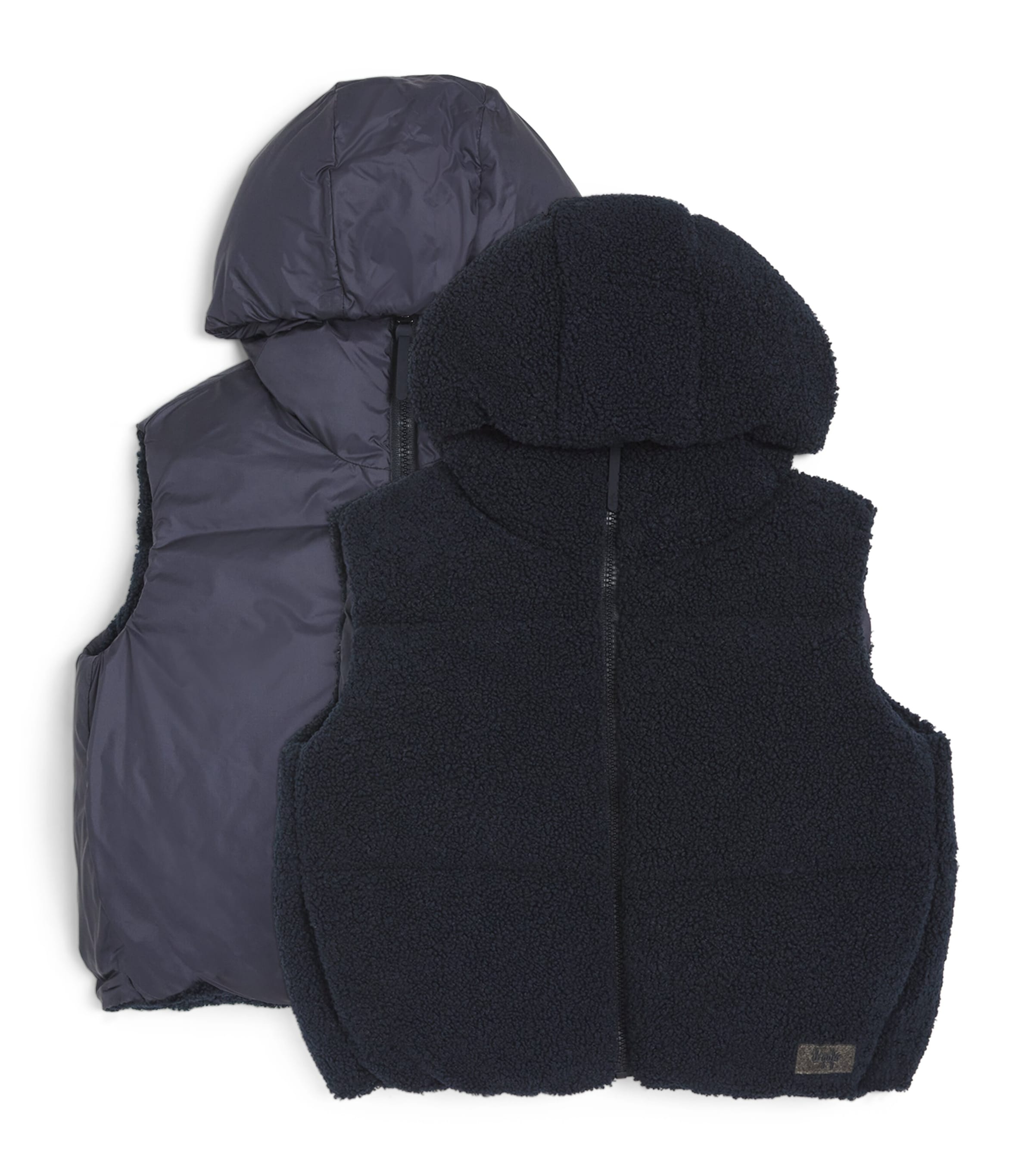 Shop Il Gufo Reversible Hooded Gilet In Blue