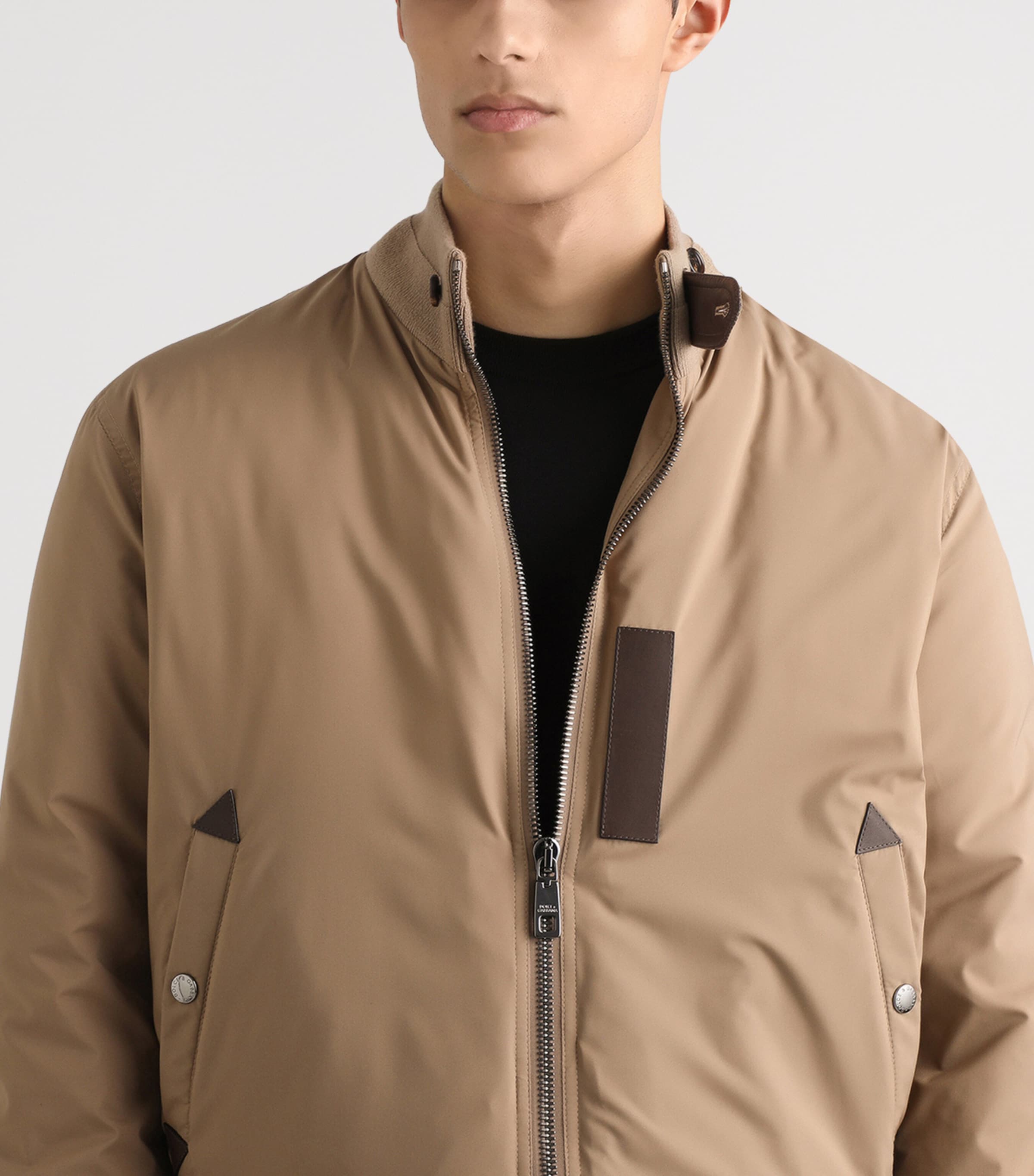 Satin Padded Jacket M3725-BROWN-GREY 5 Image 4