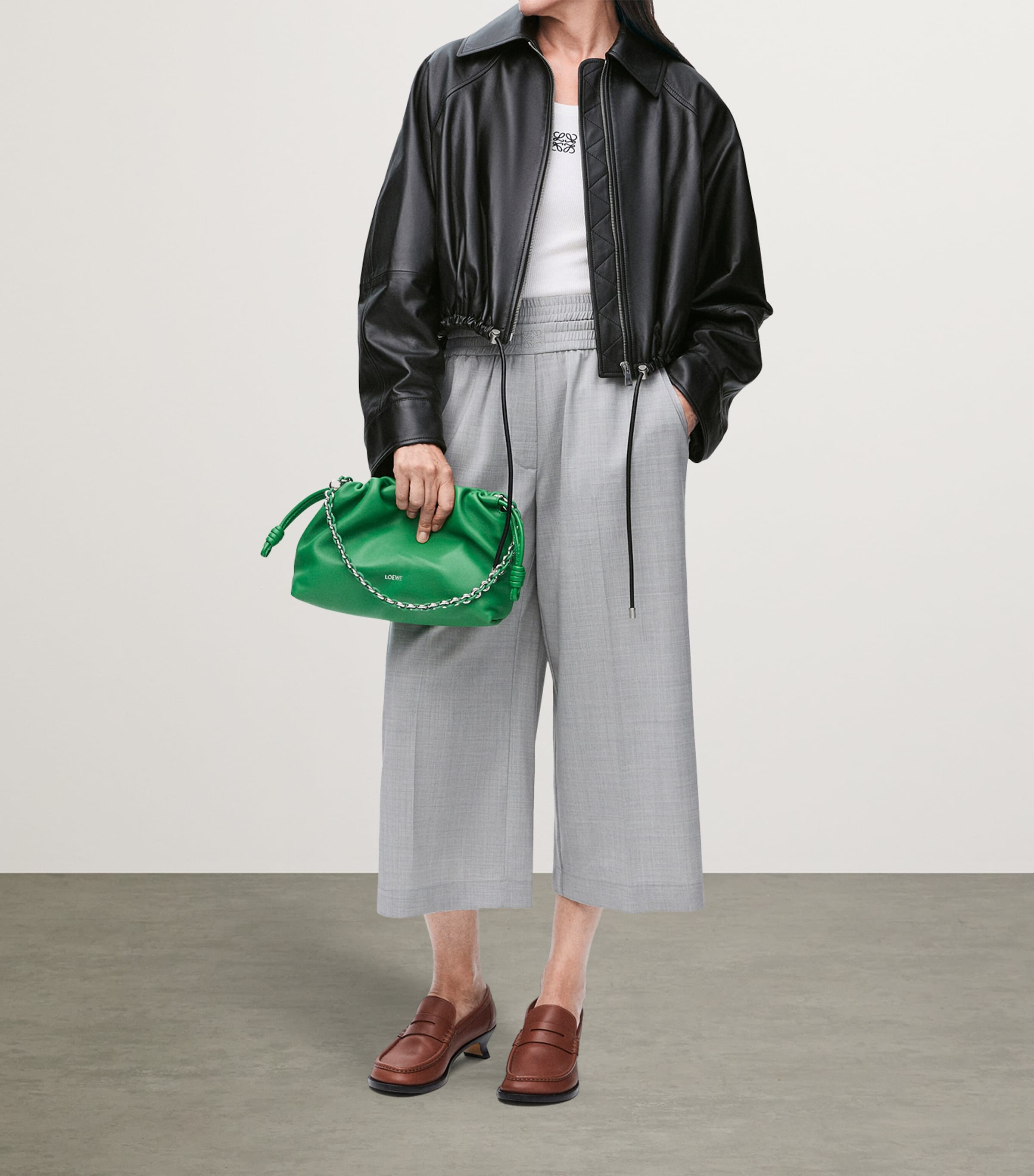 Leather Balloon Jacket BLACK Image 2