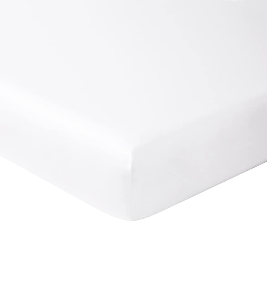 Cotton Adagio Double Fitted Sheet (140cm x 200cm) BLANC Image 2