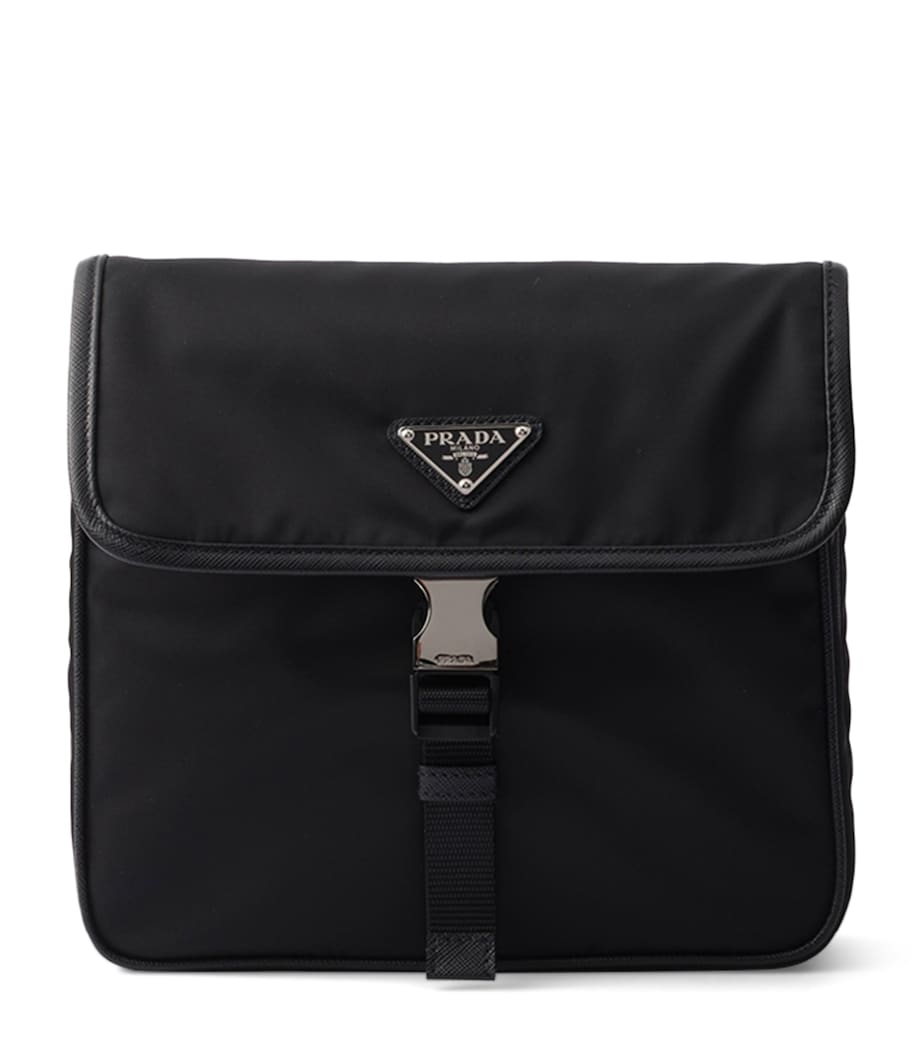 Re-Nylon and Leather Messenger Bag F0002 Image 1