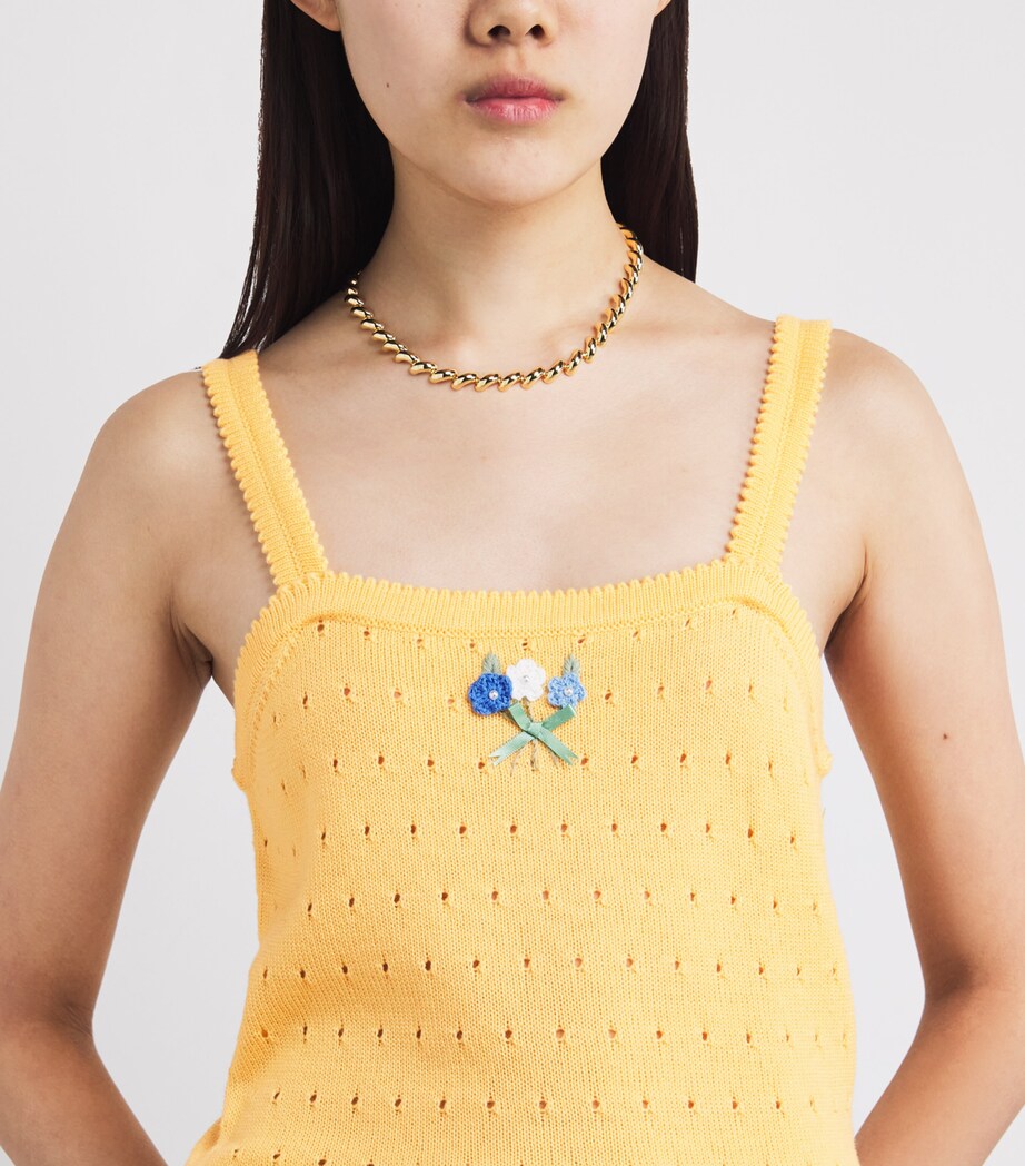 Wool Floral-Appliqué Perla Cami Top FLORET EMB YELLOW Image 6
