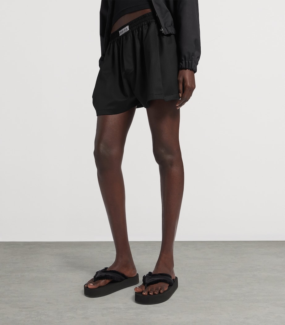 Balenciaga Womens Wool-Blend Boxer-Style Shorts Image 5
