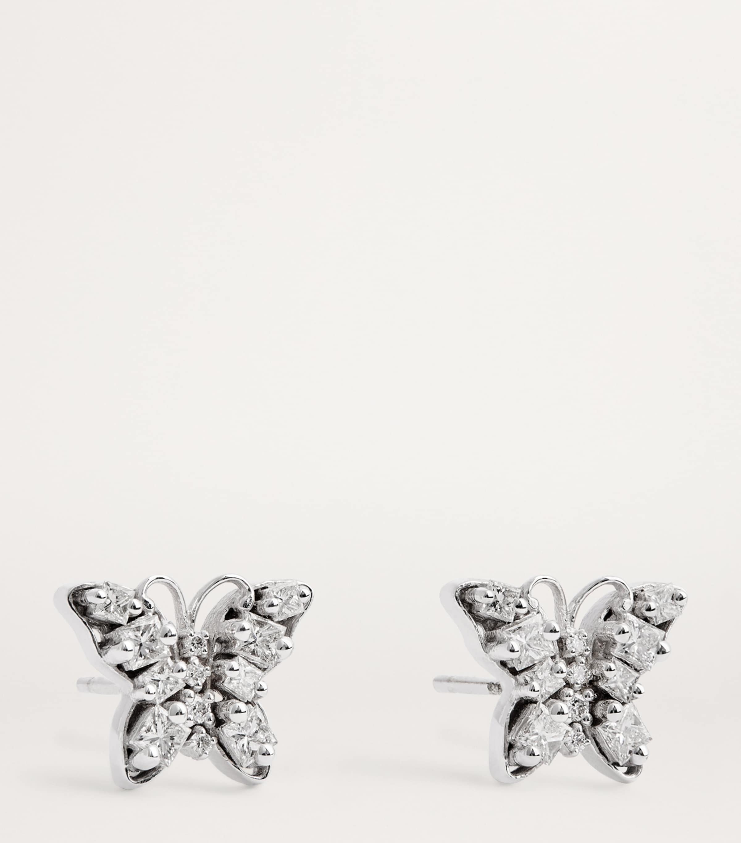 Suzanne Kalan White Gold and Diamond Princess Mini Butterfly Stud Earrings Wg/wd Image 3