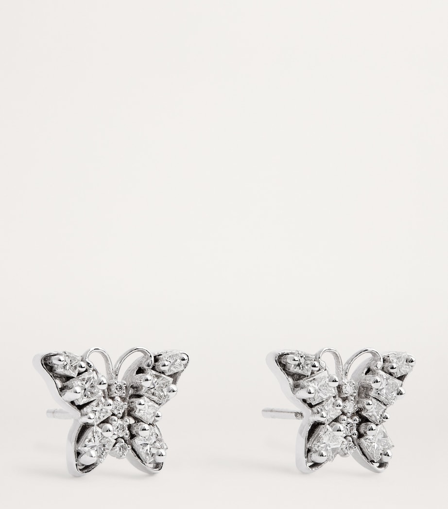 Suzanne Kalan White Gold and Diamond Princess Mini Butterfly Stud Earrings Wg/wd Image 3