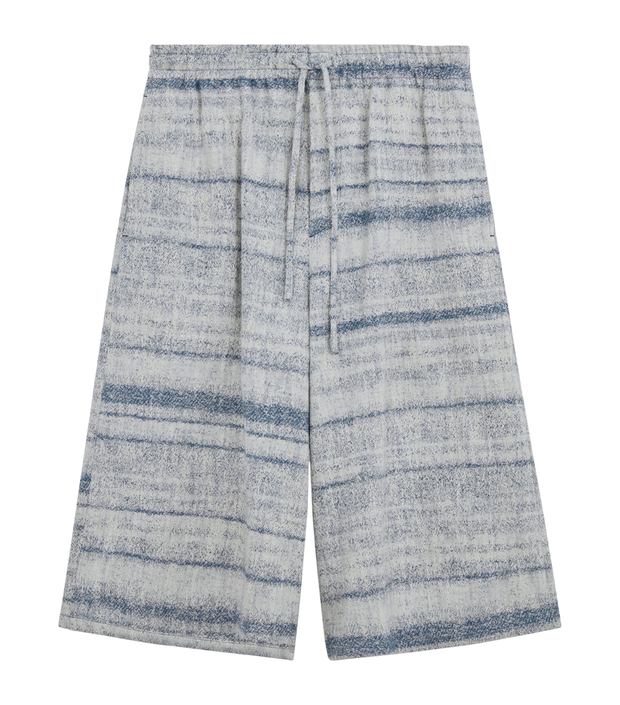LOEWE Mens x Paula's Ibiza Denim Beaded-Effect Shorts Blue Image 1