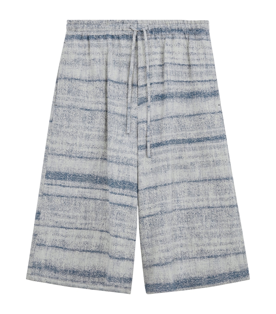 LOEWE Mens x Paula's Ibiza Denim Beaded-Effect Shorts Blue Image 1