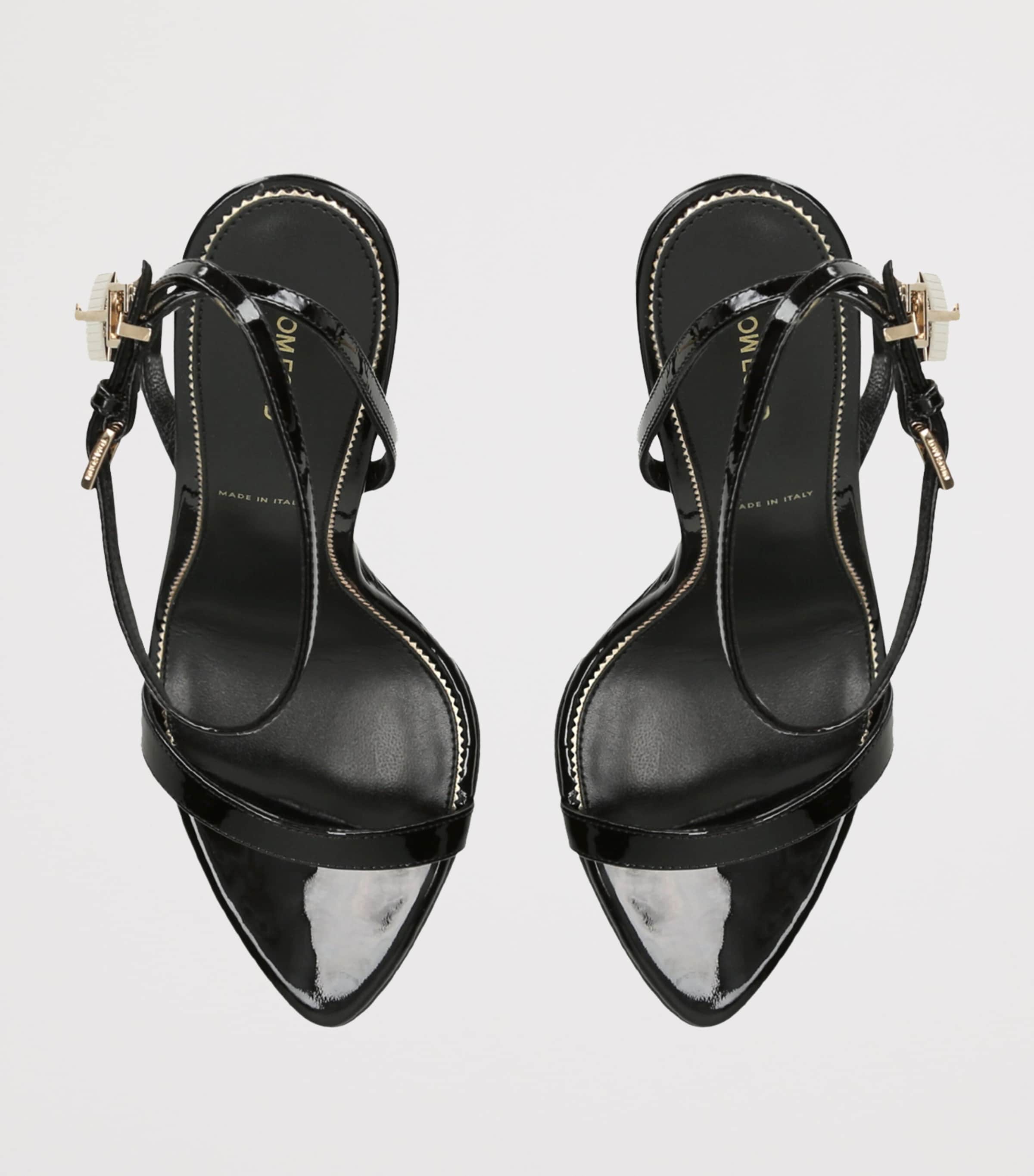 TOM FORD Patent Leather Padlock Sandals 105 Black Image 4