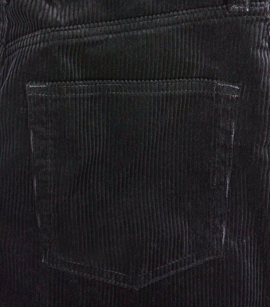Cotton Corduroy Wide-Leg Trousers POLO BLACK Image 5
