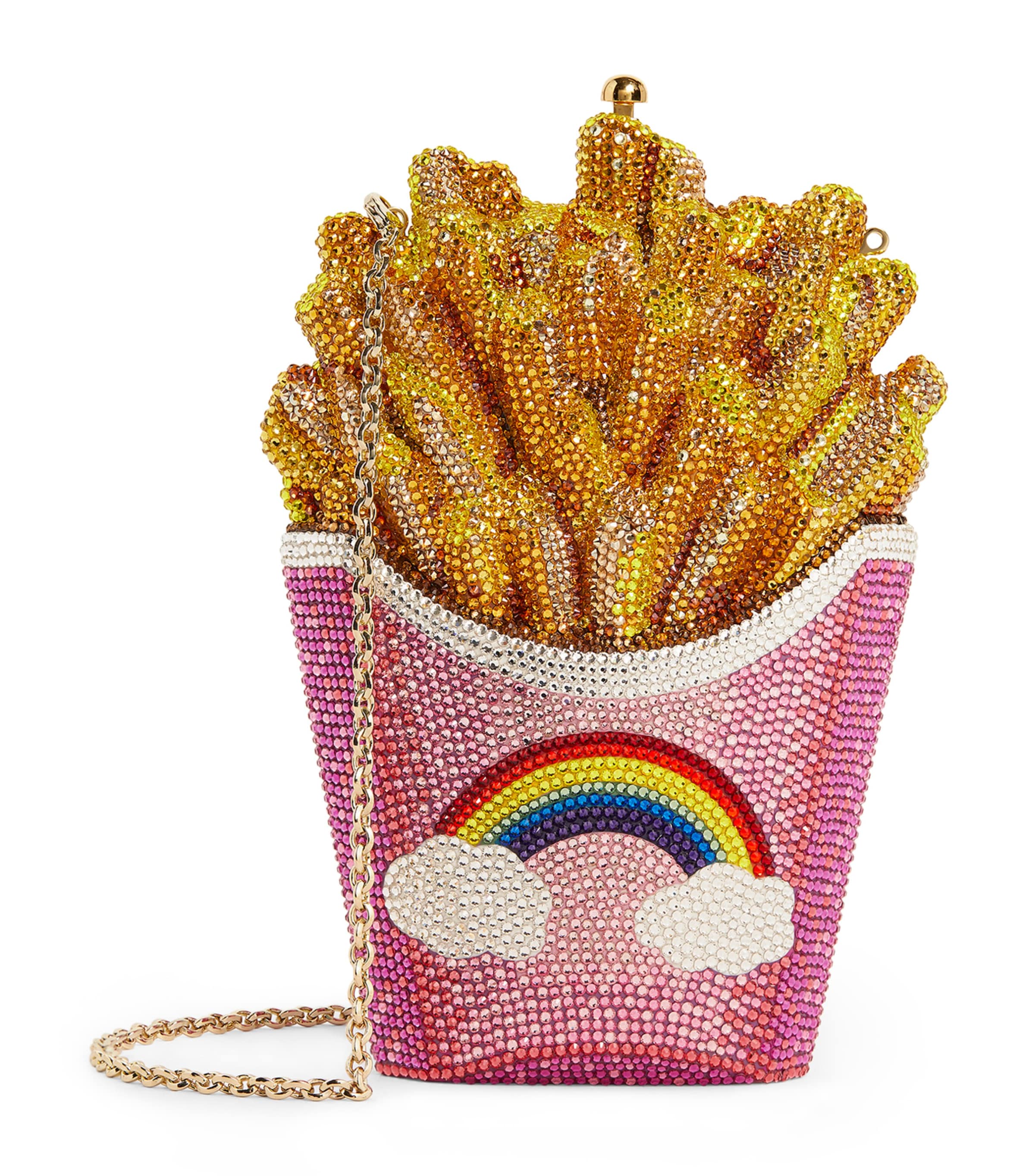 Judith Leiber Crystal-embellished French Fries Clutch Bag In Pink