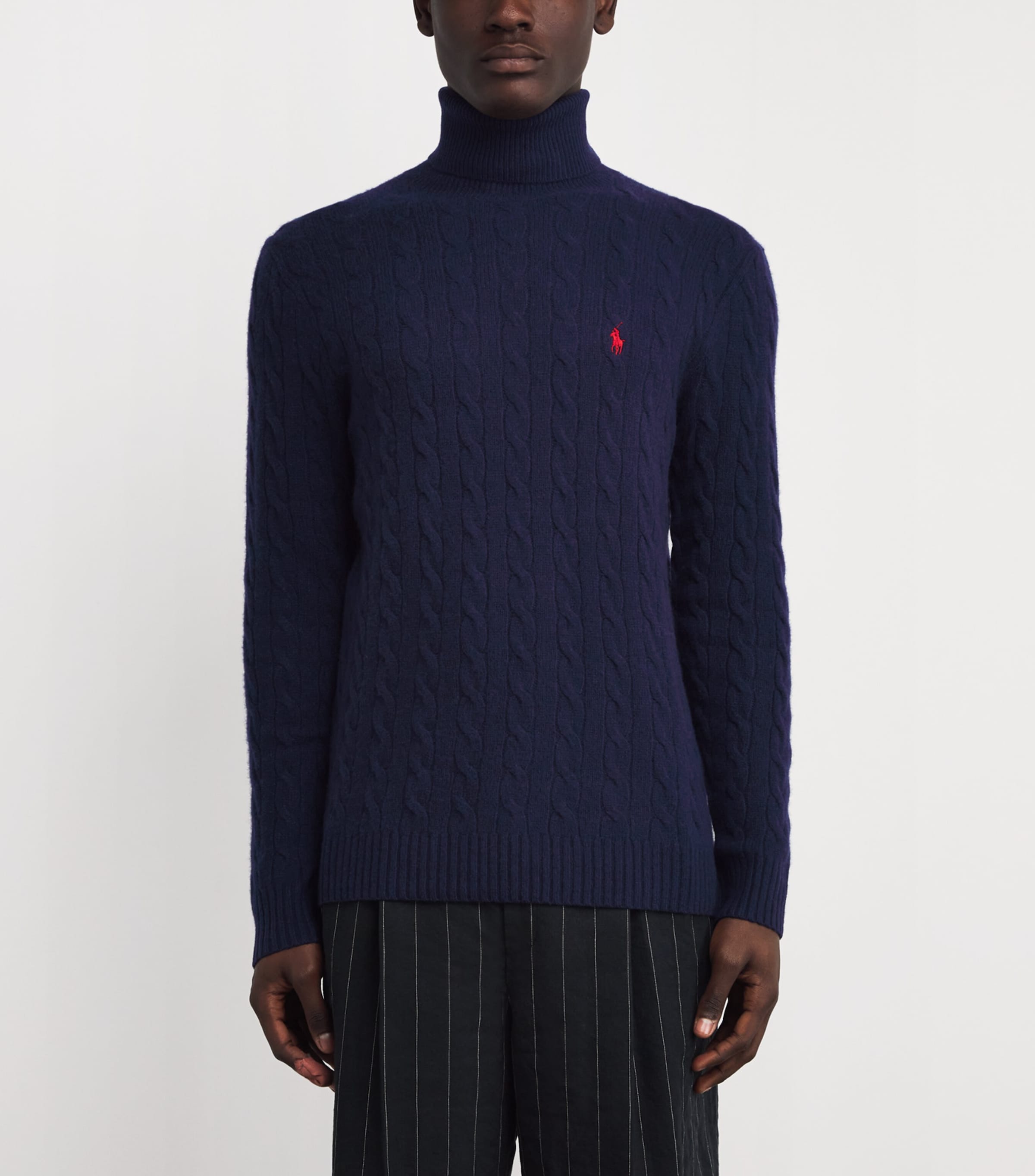 Polo Ralph Lauren Mens Wool-Cashmere Rollneck Sweater Blue Image 3