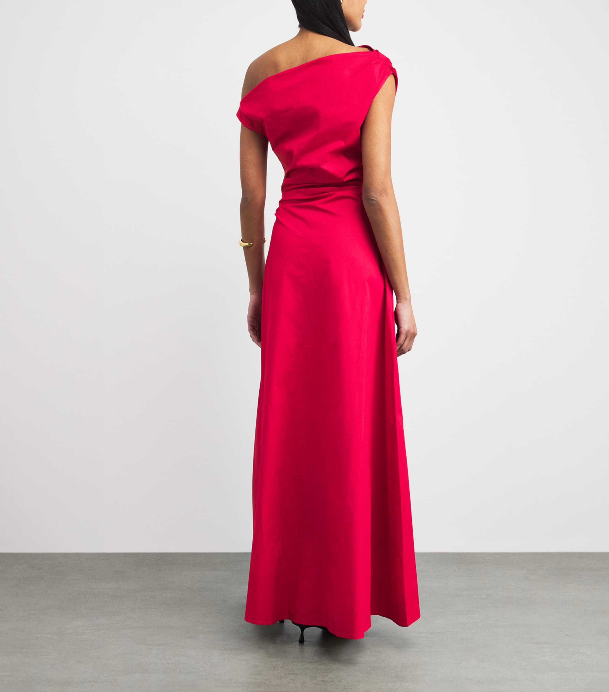 STAUD Womens Silk-Blend Phare Maxi Dress Chry Cherry Image 4