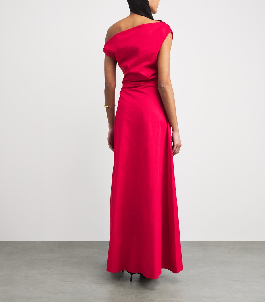 STAUD Womens Silk-Blend Phare Maxi Dress Chry Cherry Image 4