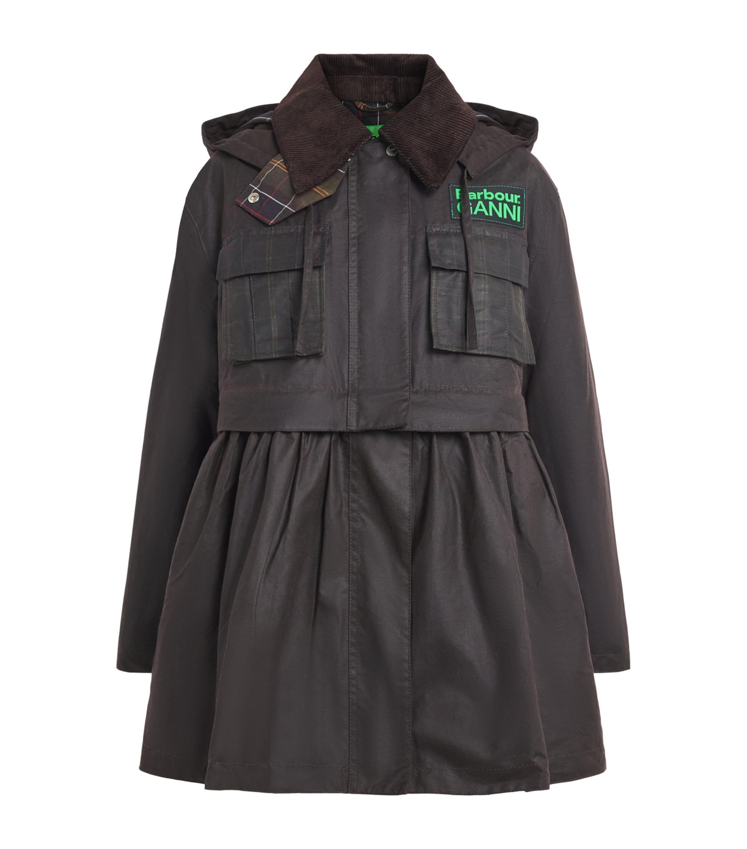 x GANNI Waxed Peplum Coat RUSTIC/CLASSIC TARTN Image 1