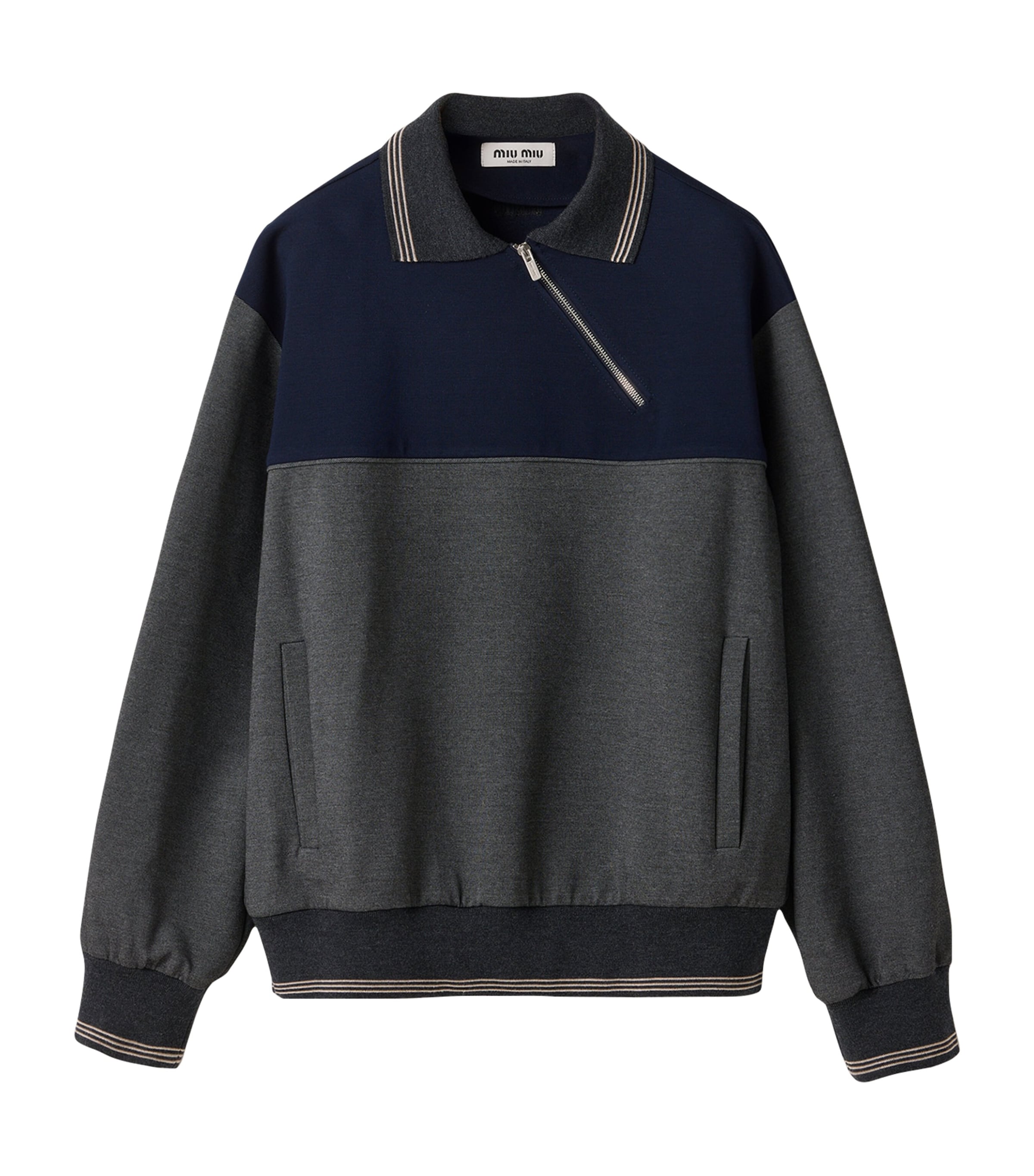 Asymmetric-Zip Polo Sweatshirt F0P8O Image 1