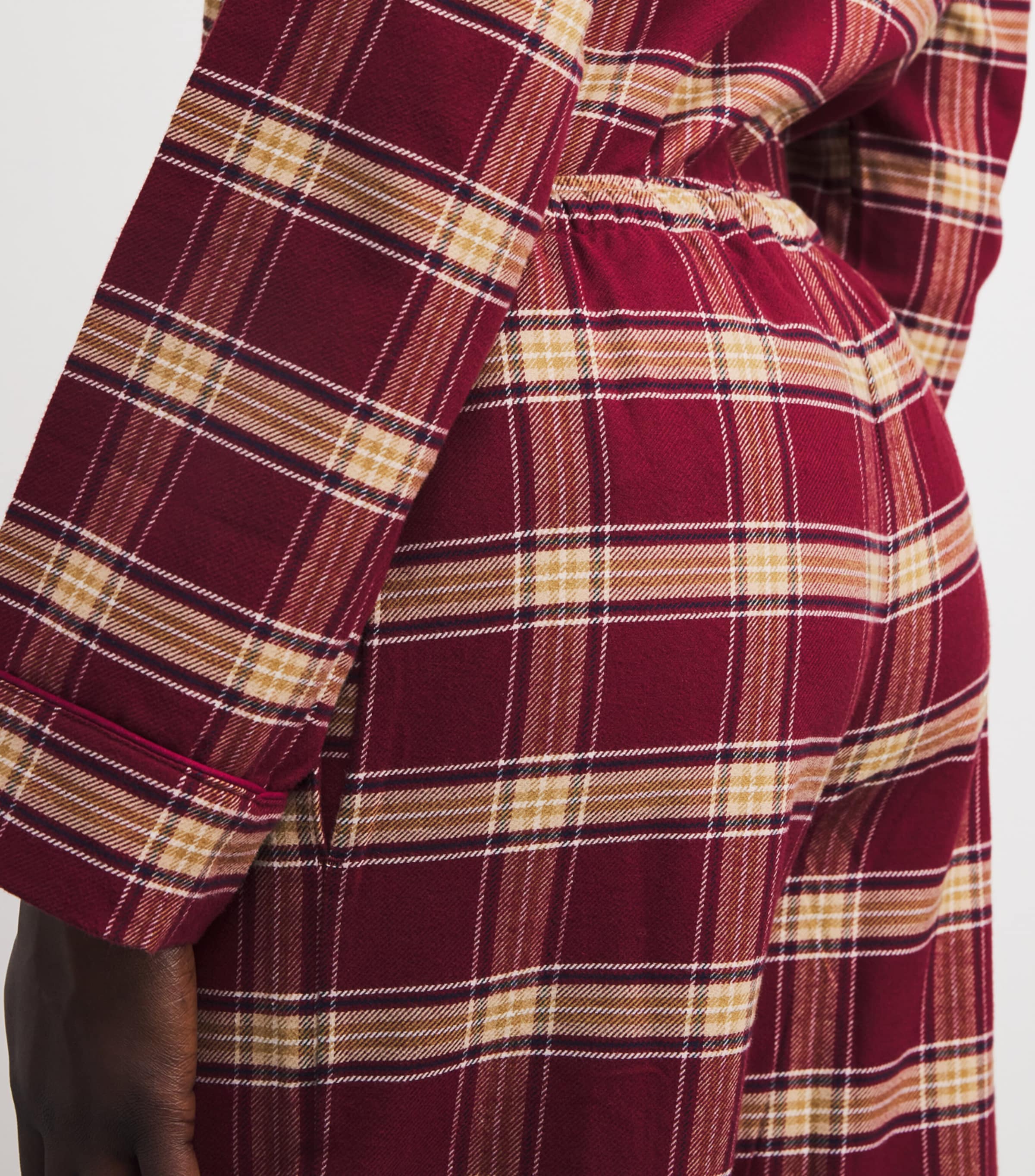 Cotton Kelburn Pyjama Trousers 48 BURGUNDY Image 6