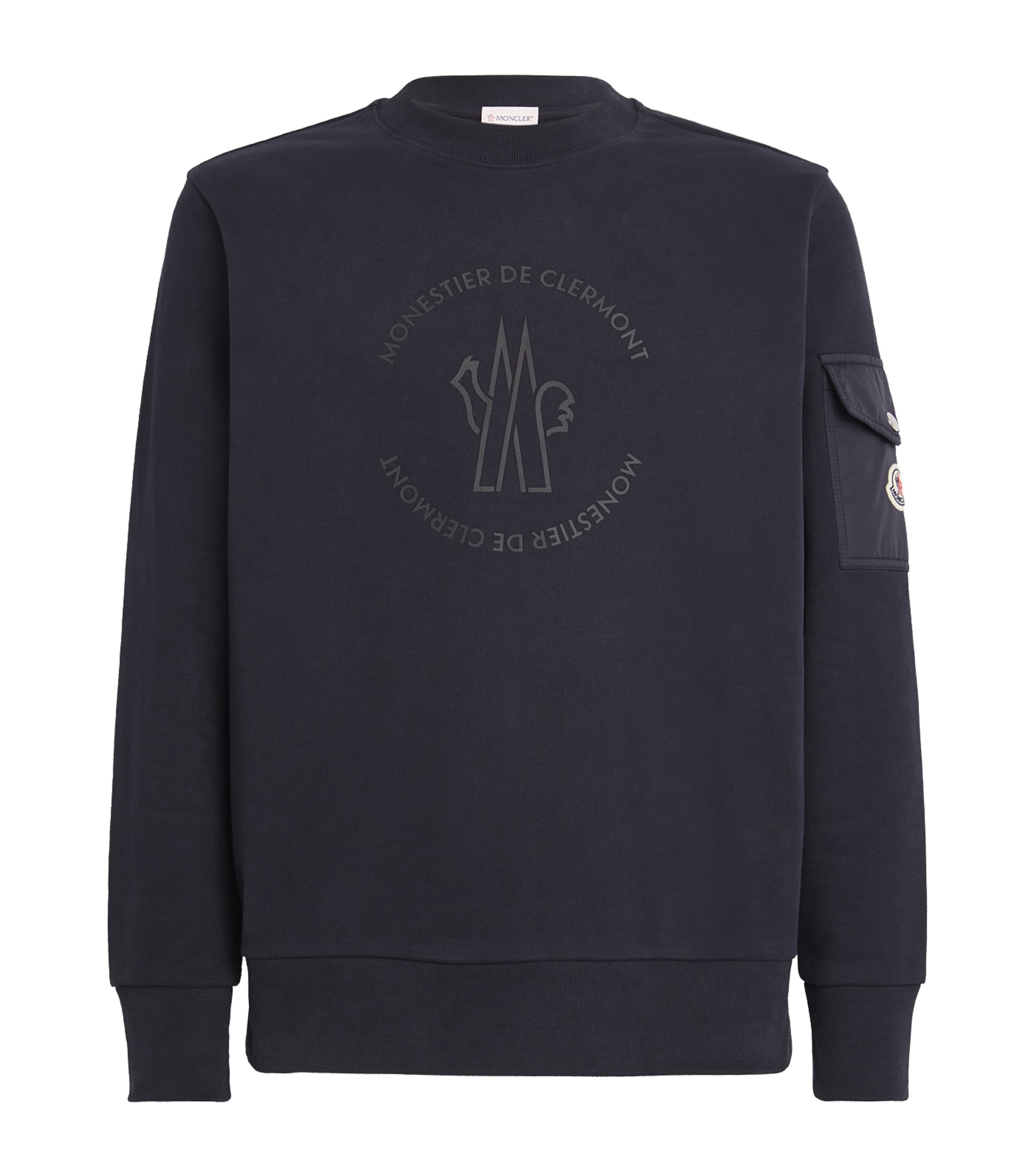 Moncler Cotton Logo Sweatshirt In Blue