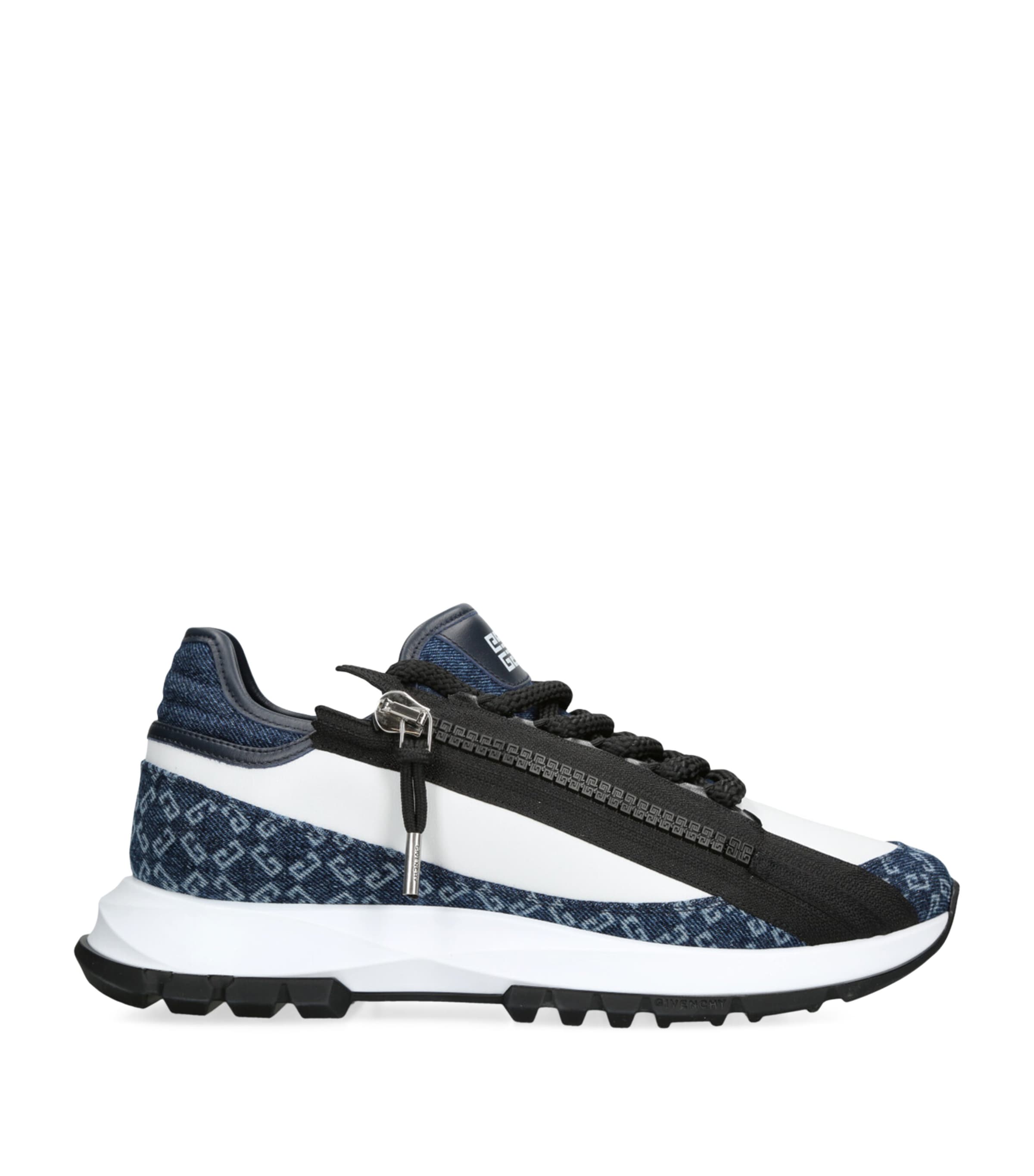 Leather-Denim Monogram Spectre Sneakers WHITE/NAVY Image 1