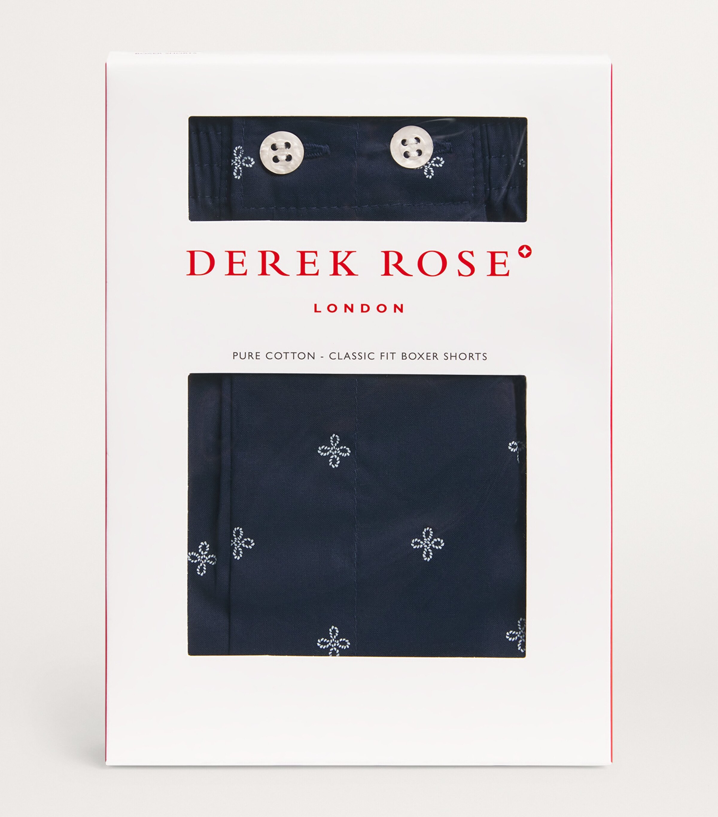 Derek Rose Mens Cotton Nelson Boxers Navy Image 4