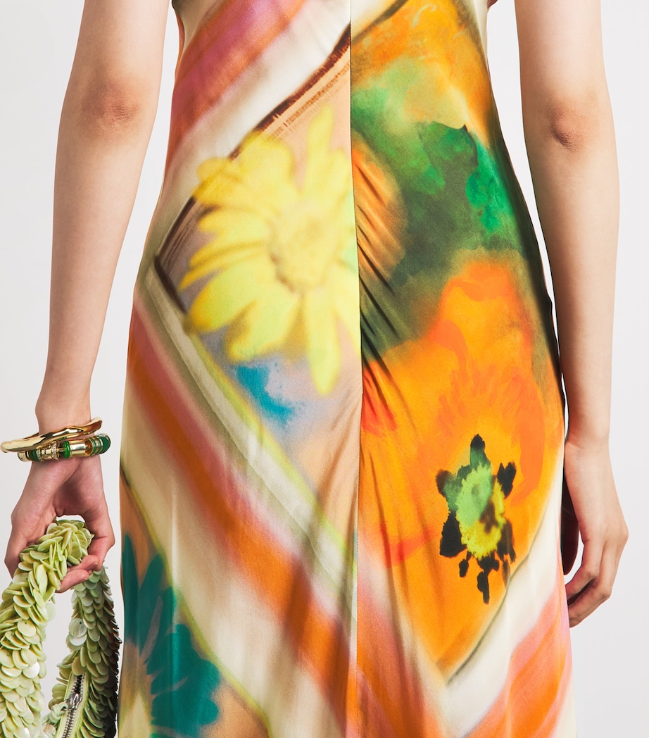 STAUD Womens Halterneck Cubism Maxi Dress Sprblm Scf Sbsr Image 3