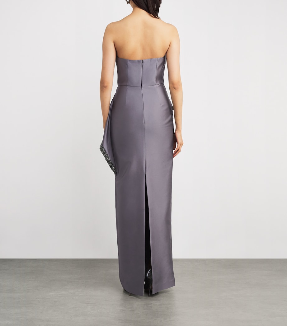 Taffeta Crystal-Embellished Gown GREY Image 3