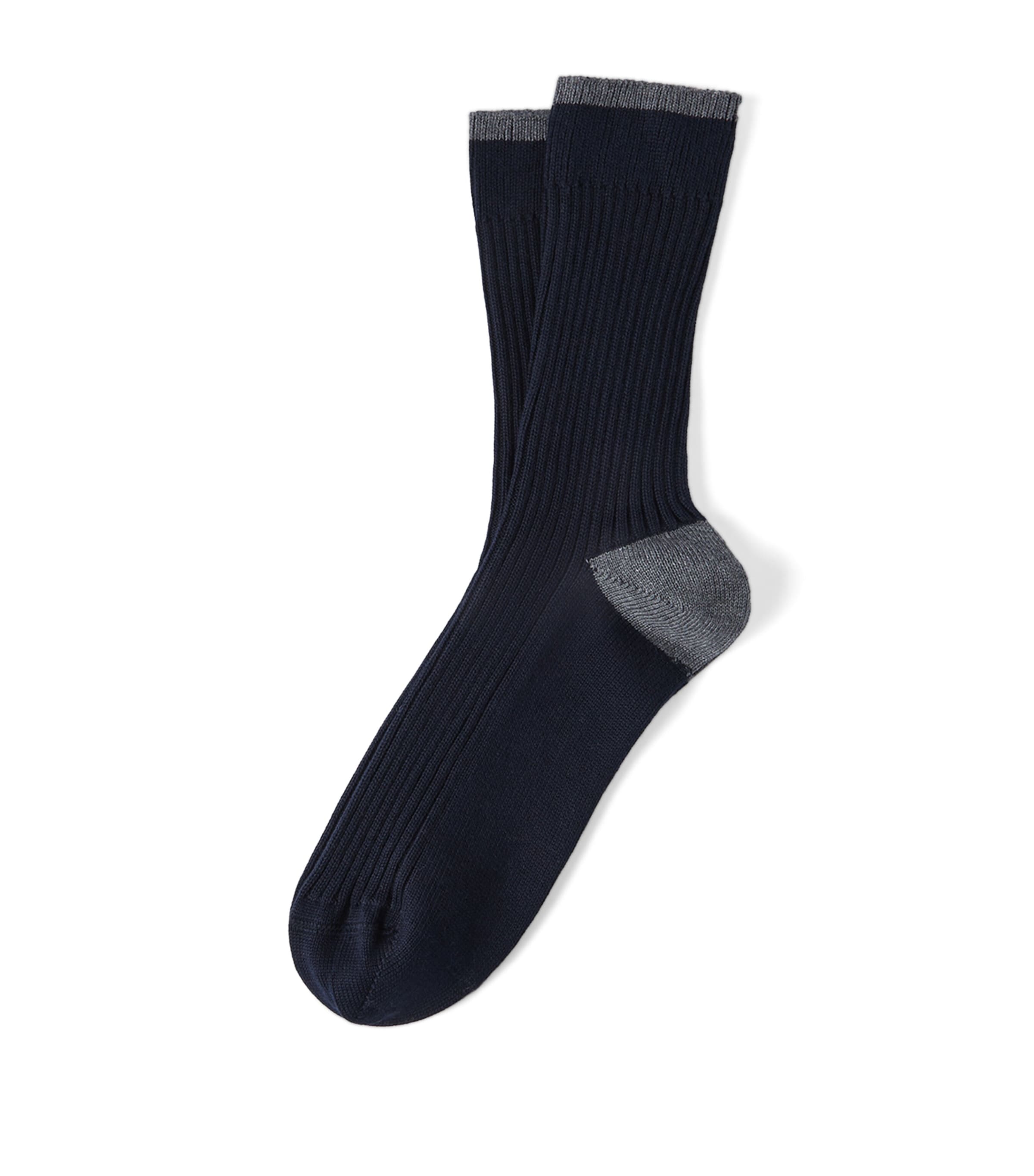 Brunello Cucinelli Mens Cotton Ribbed Socks Image 1