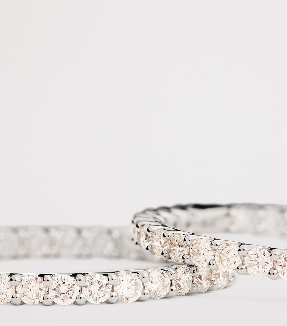 White Gold and Diamond Hoop Earrings (2.00ctw) WHITE GOLD Image 5