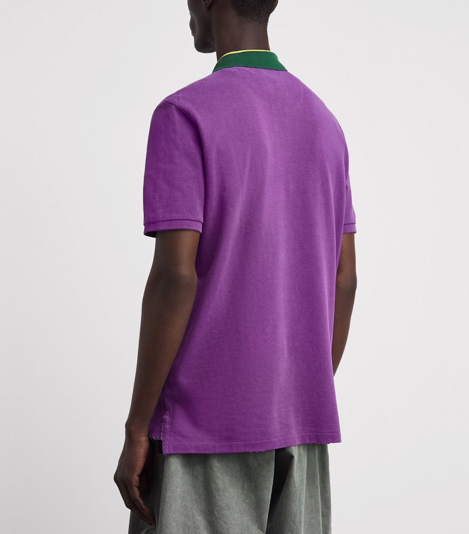 Polo Ralph Lauren Mens Cotton Crest Polo Shirt Paloma Purple Image 5