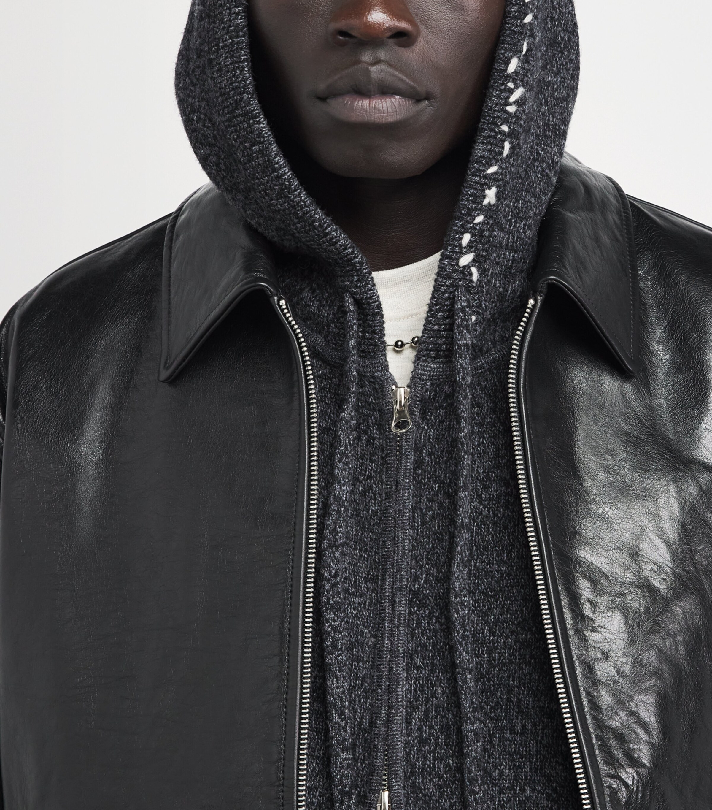 DOMREBEL Mens Wool-Blend Renegade Hoodie Charcoal Image 3