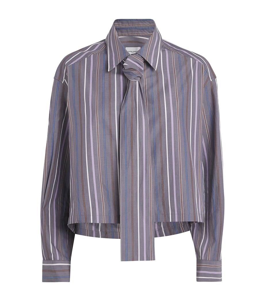 Lavallière-Neck Stripe Shirt MULTICOLORED Image 1