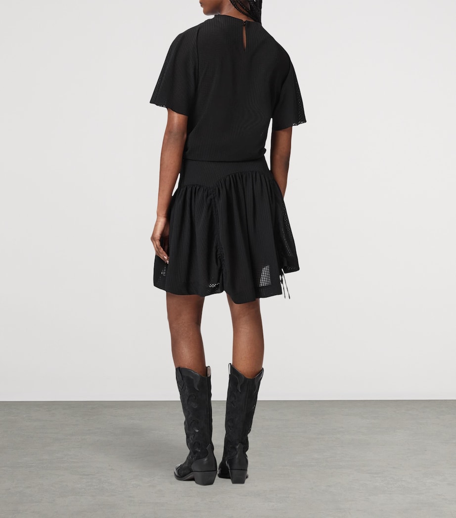 AllSaints Womens Check Aria Mini Skirt Black Image 7