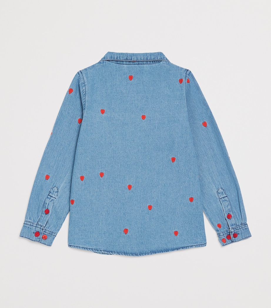 Organic Denim Heart Shirt (3-11 Years) BLUE Image 2