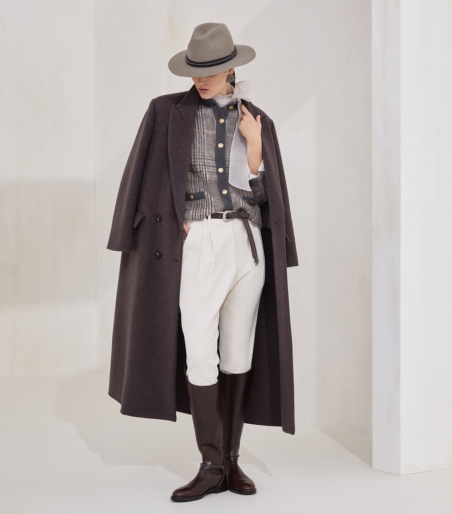 Virgin Wool-Cashmere Belted Trench Coat C017 Image 4