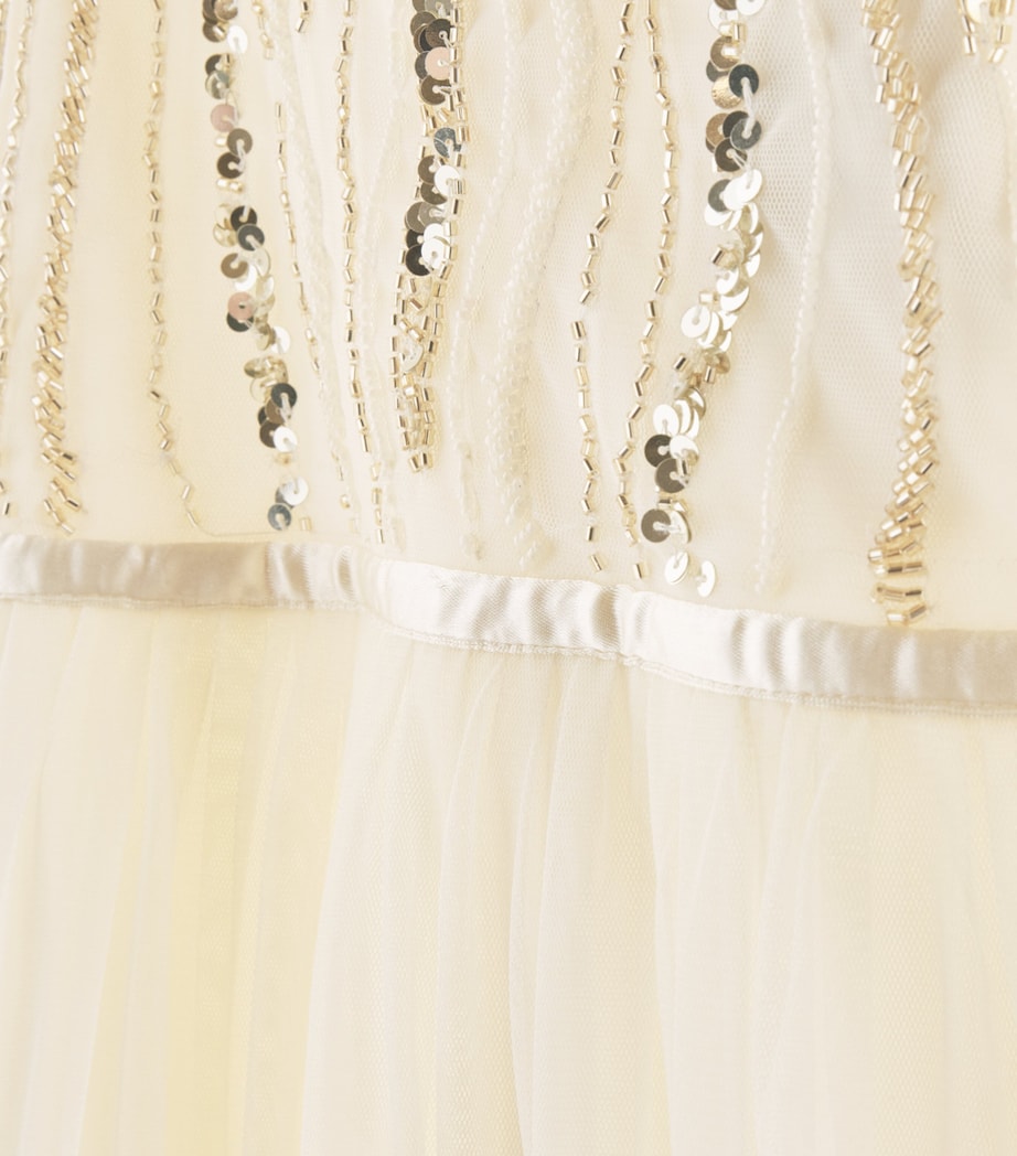 Raishma Tulle Embellished Sarafina Dress (3-12 Years) Cream Image 3