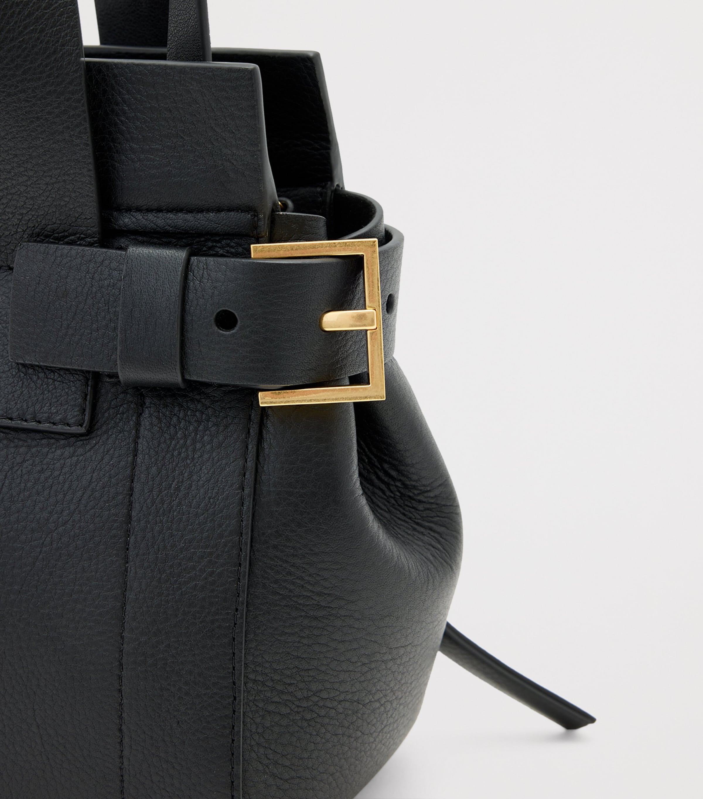 AllSaints Mini Leather Perez Shoulder Bag Black Image 4