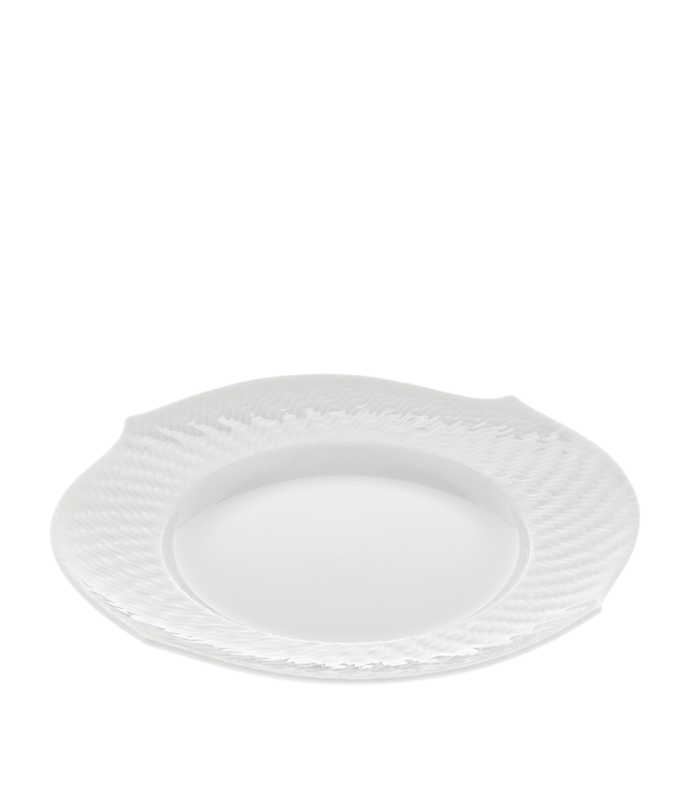 Porcelain Waves Relief Butter Plate (19.5cm) WHITE Image 4