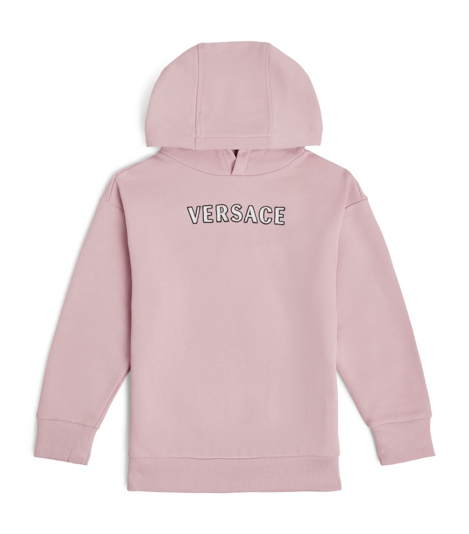 Versace Kids Cotton Embroidered Logo Hoodie (4-14 Years) Image 1