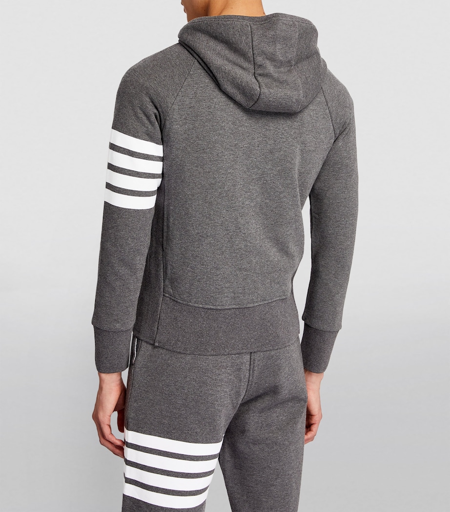 Four-Stripe Zip-Up Hoodie DARK GREY Image 4