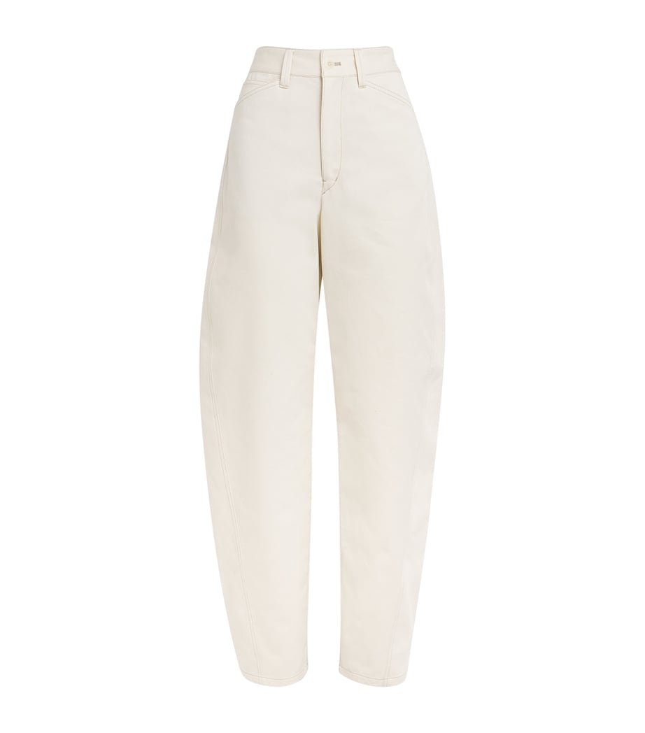Lemaire Womens Belted Twisted Jeans Creamy White Image 1