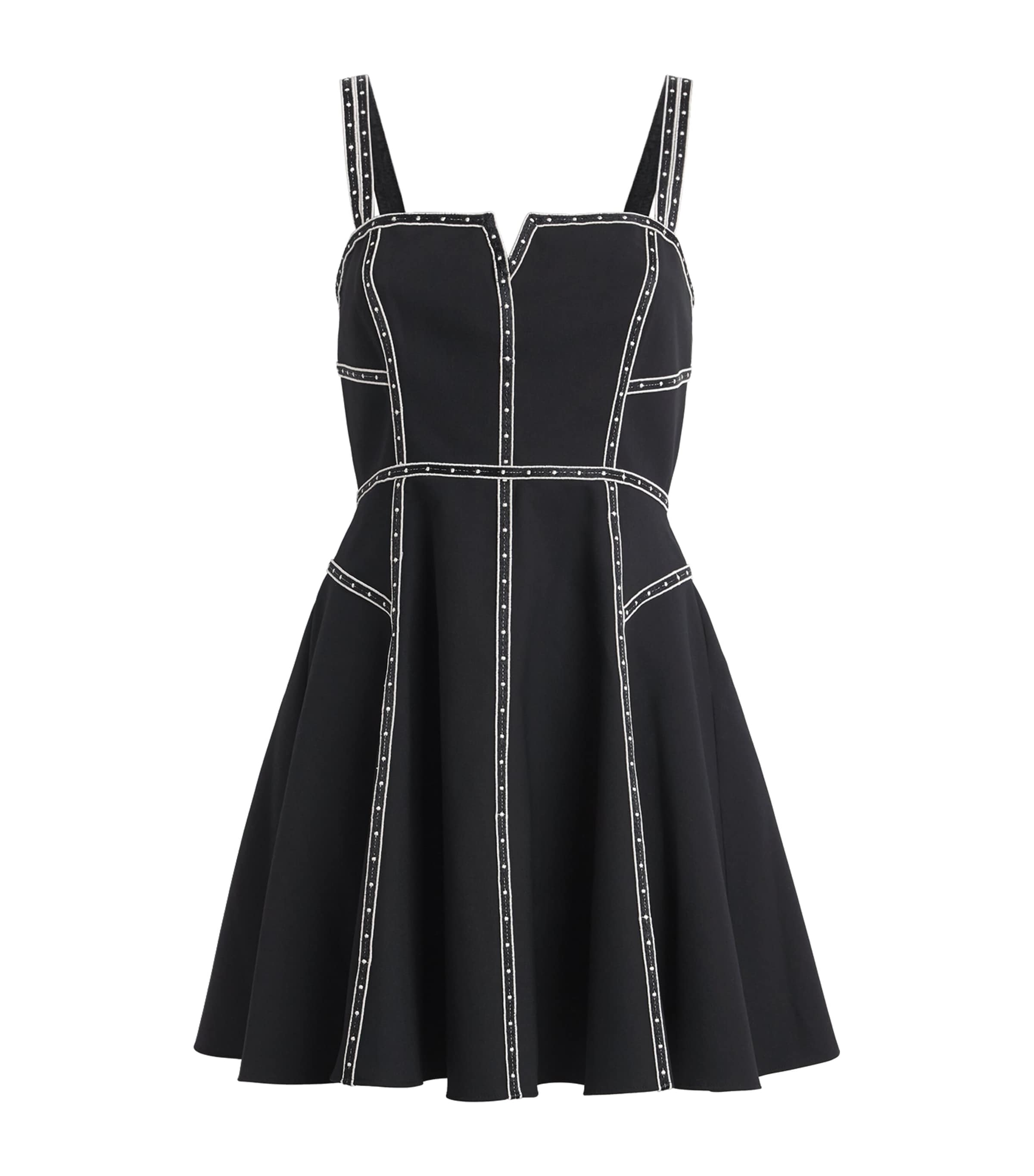 Cinq A Sept Womens Embellished Jelena Mini Dress Black / Ivory Image 1