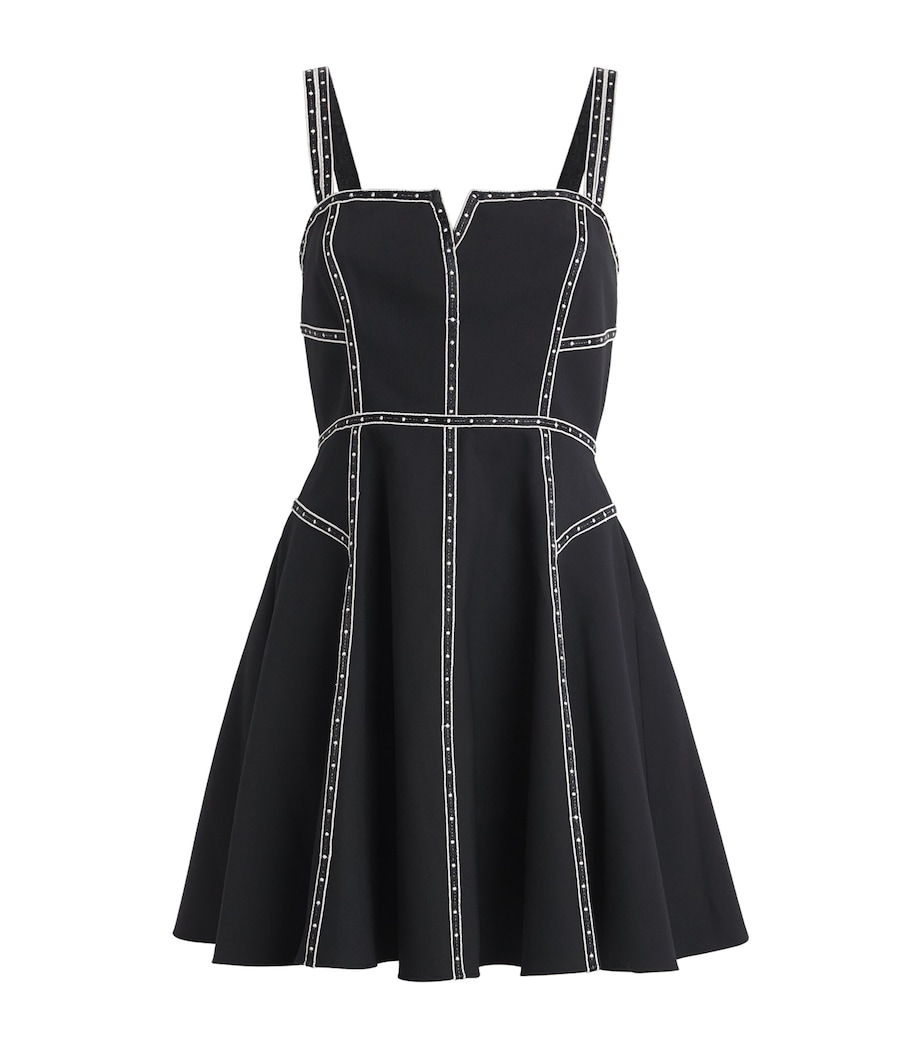 Cinq A Sept Womens Embellished Jelena Mini Dress Black / Ivory Image 1