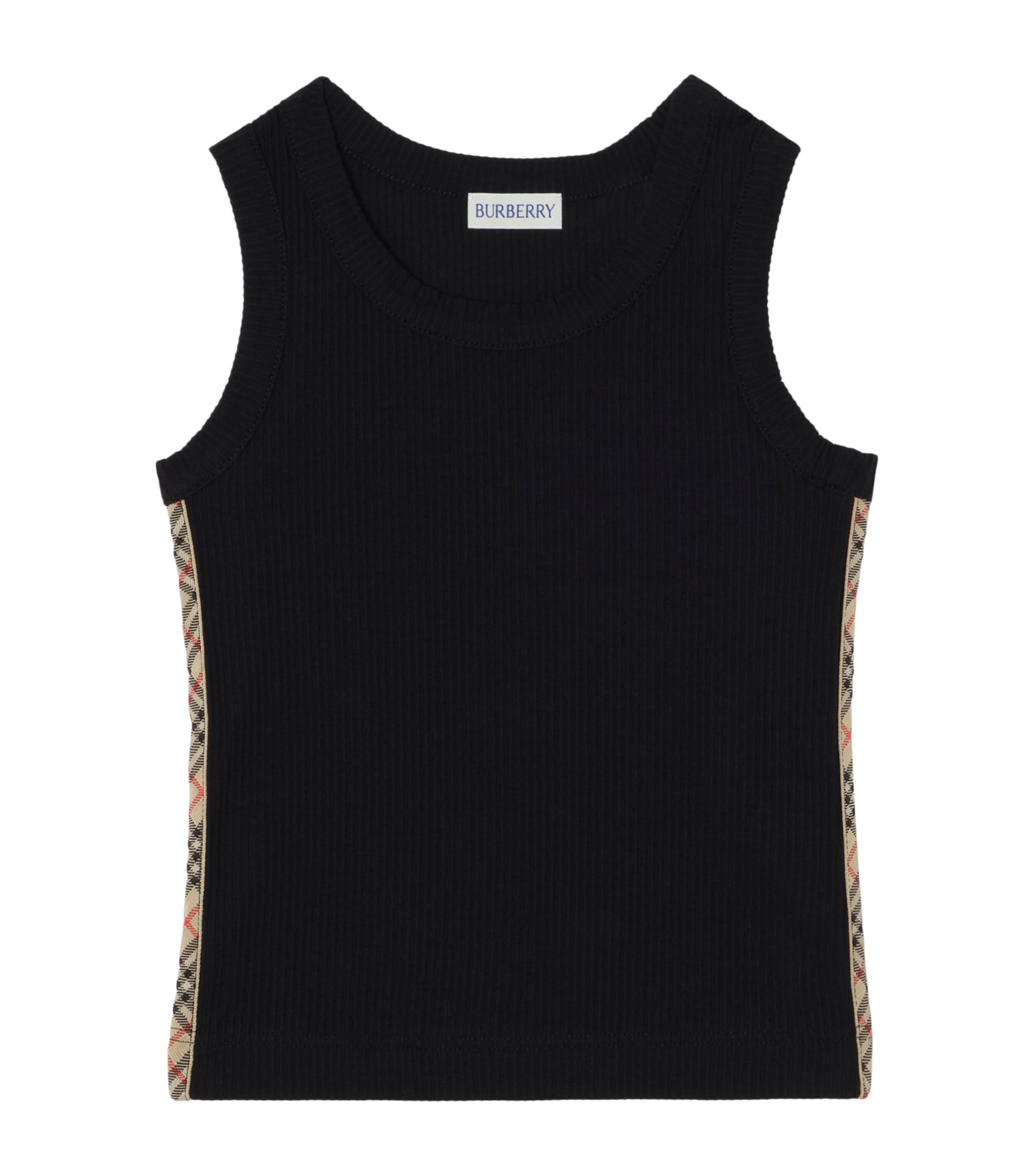 Burberry Kids Stretch-Cotton Top (4-12 Years) Black Image 1