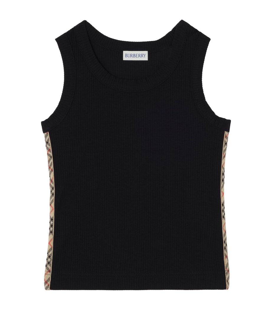 Burberry Kids Stretch-Cotton Top (4-12 Years) Black Image 1