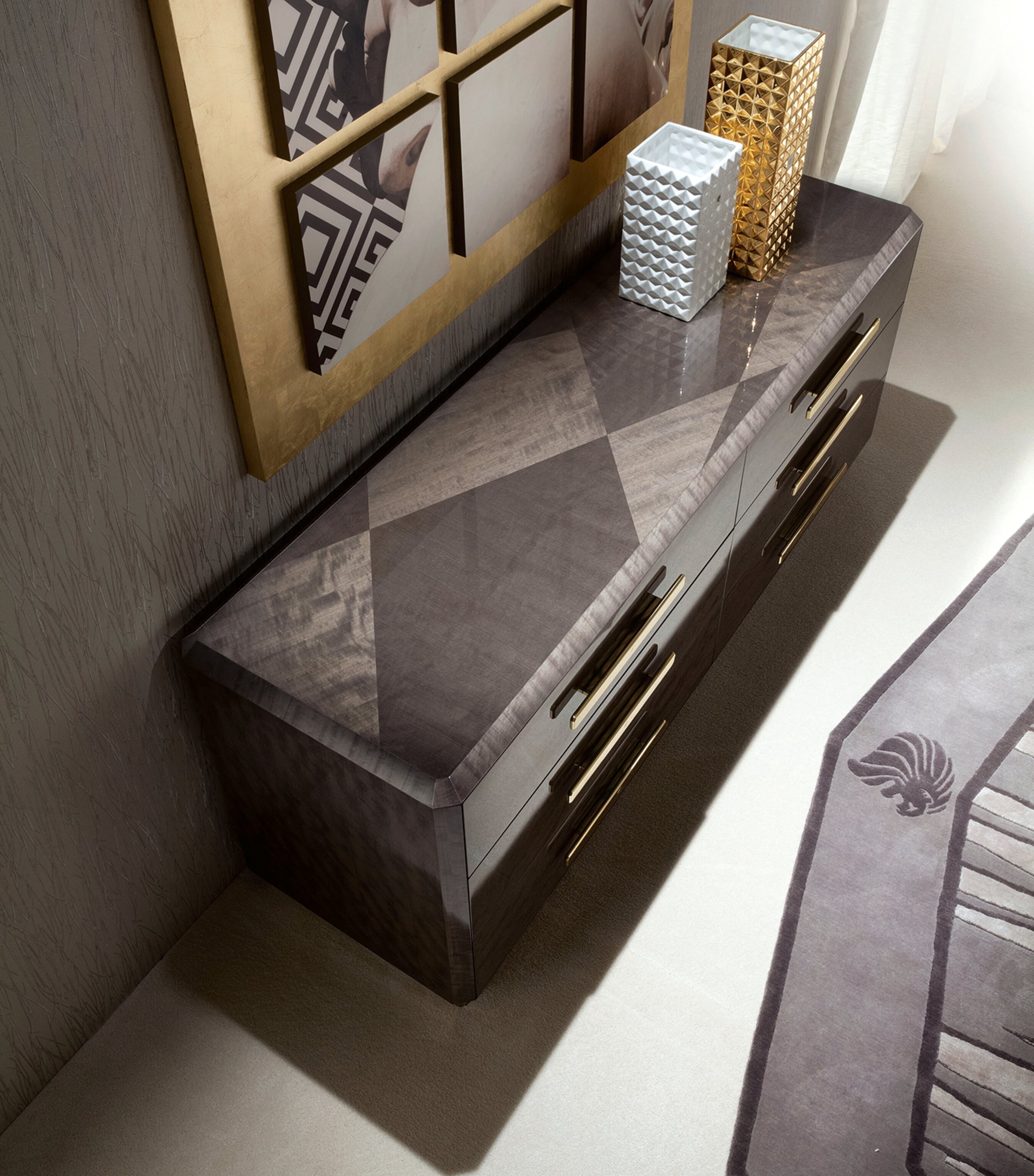 Infinity Dressing Table MAHOGANY AND GOLD Image 3