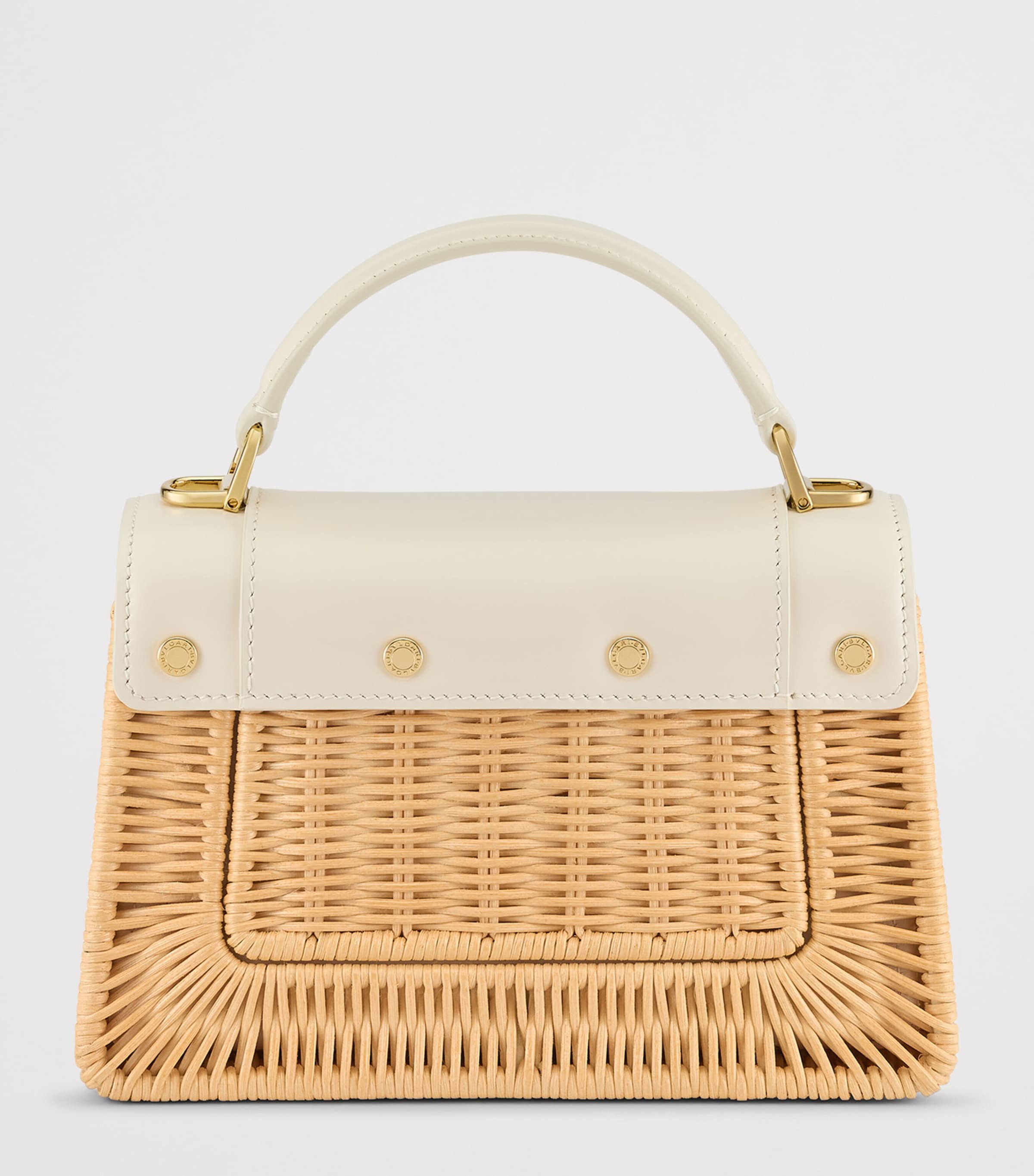 Bvlgari Mini Rattan-Leather Serpenti Forever Top-Handle Bag White Image 2