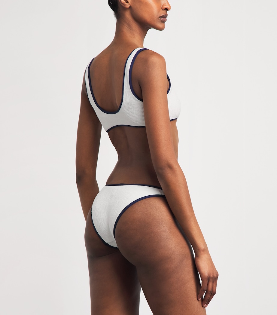 Melissa Odabash Womens Vigo Bikini Bottoms White Ridges/navy Image 4