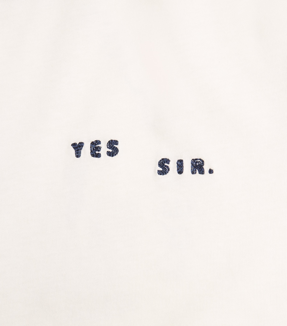 SIR. Womens Cotton Embroidered T-Shirt Ecru Image 6