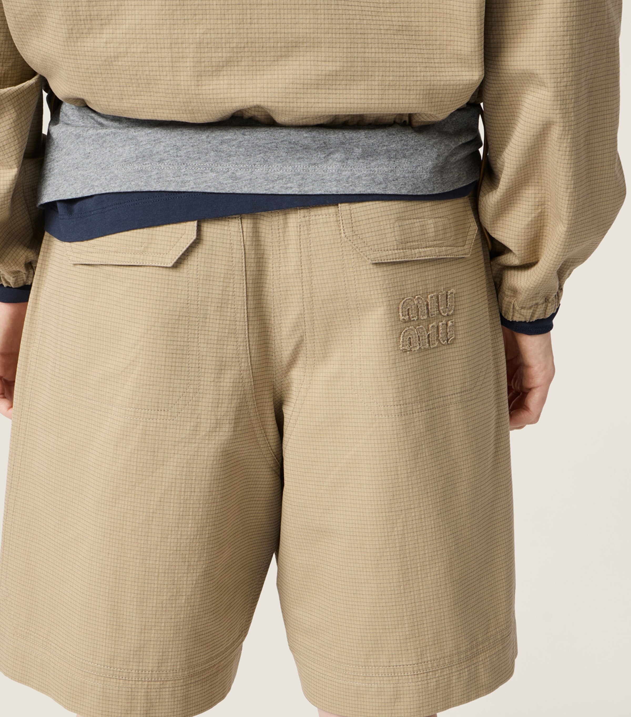 Miu Miu Womens Chino Bermuda Shorts Neutral Image 5